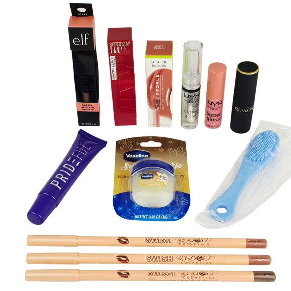 12 Piece Lip Bundle: Well People NYX Revlon Maybelline e.l.f. Vaseline BB&W - Picture 1 of 15